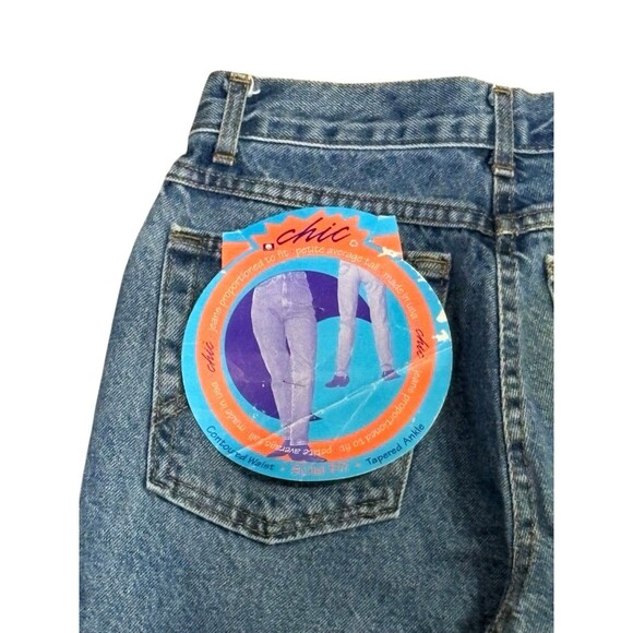 VTG 90s CHIC Relaxed Plus Blue Jeans Size 9 High Rise Mom NWT - Picture 3 of 6